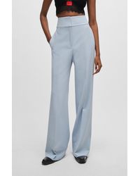 HUGO - Regular-fit High-waisted Trousers With Flared Leg - Lyst