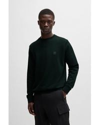 BOSS - Cotton-Terry Regular-Fit Sweatshirt With Logo Patch - Lyst