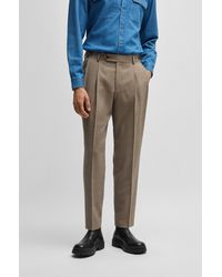 BOSS - Selected By Beckham Trousers In Checked Stretch Wool - Lyst