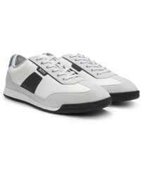 BOSS - Mixed-Material Trainers With Ridged Outsole - Lyst