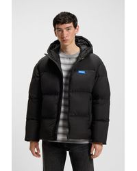 HUGO - Water-Repellent Padded Jacket With Logo Label - Lyst