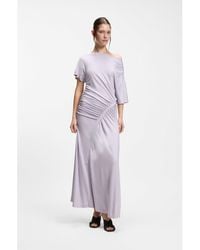 BOSS - Slim-Fit Dress With Gathered Details - Lyst
