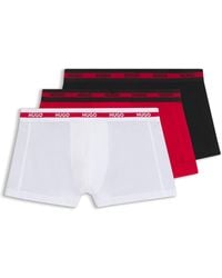 HUGO - Three-Pack Of Logo Trunks - Lyst