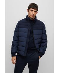 BOSS - Water-repellent Padded Jacket With Zip Closure - Lyst