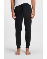 BOSS - Cotton-Terry Tracksuit Bottoms With Logo Print - Lyst