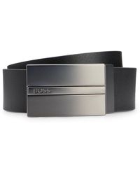 BOSS - Reversible Italian-leather Belt With Plaque And Pin Buckles - Lyst