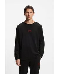 HUGO - Stretch-Cotton T-Shirt With Logo Print - Lyst