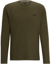 BOSS - Pyjama-Shirt aus Baumwoll-Mix mit Logo-Stickerei - Lyst