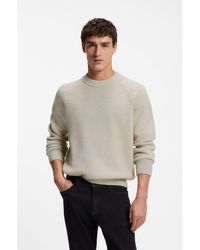 BOSS - Relaxed-Fit Sweater With Ribbed Zig-Zag Structure - Lyst