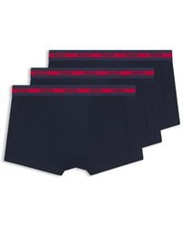 HUGO - Three-Pack Of Stretch-Cotton Trunks With Logo Waistbands - Lyst