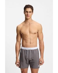 BOSS - Medium-Length Swim Shorts With Contrast Details - Lyst