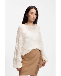 BOSS - Oversized-Fit Sweater With Cable-Knit Structure - Lyst