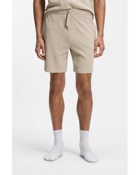 BOSS - Cotton-Blend Pyjama Shorts With Embroidered Logo - Lyst