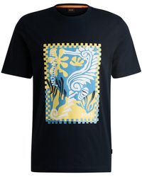 BOSS - T-shirt Van Katoenjersey Met Seizoensprint - Lyst