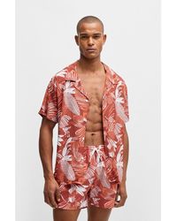 BOSS - Logo-Badge Swim Shorts With All-Over Print - Lyst