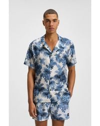 BOSS - Regular-Fit Shirt With Modern Print - Lyst