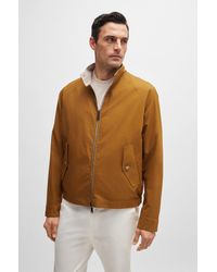 BOSS - Reversible Harrington Jacket In Virgin Wool And Silk - Lyst