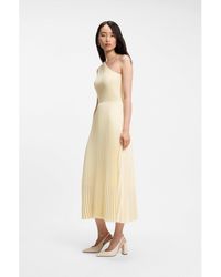 BOSS - Rib-Knit One-Shoulder Dress With Plissé Skirt - Lyst