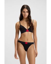 HUGO - Stretch-Cotton Triangle Bra With Logo - Lyst