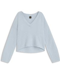 BOSS - Relaxed-Fit Trui Met V-Hals Van Wol En Alpaca - Lyst