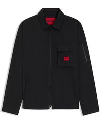 HUGO - Canvas-Overshirt Aus Baumwoll-Mix Mit Reißverschluss Und Logo-Label - Lyst