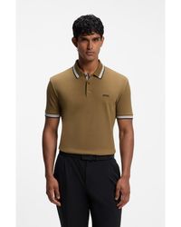 BOSS - Cotton Piqué Polo Shirt With Logo Details - Lyst
