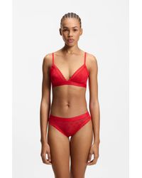 HUGO - Lace Briefs With Branded Waistband - Lyst