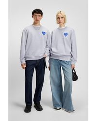 HUGO - All-Gender Sweatshirt With Happy Artwork - Lyst