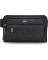 BOSS - Gürteltasche Mit Monogrammen Und Folien-Logo-Prägung - Lyst