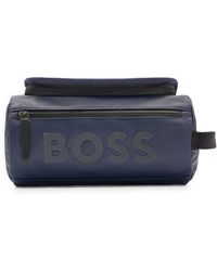 BOSS - Logo-trimmed Washbag With Front Zipped Pocket - Lyst
