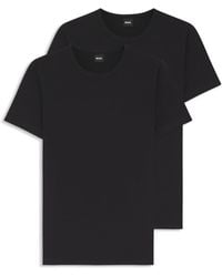 BOSS - Set Van Twee Ondershirts Van Stretchkatoen Met Logo - Lyst