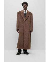 BOSS - Single-breasted, Regular-fit Coat In Alpaca And Wool - Lyst