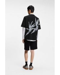 HUGO - Oversize-Fit Cotton T-Shirt With Bold Printed Logo - Lyst
