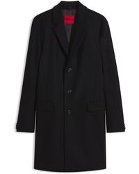 HUGO - Abrigo Slim Fit Con Cierre De Tres Botones - Lyst
