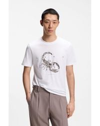 HUGO - Cotton-Jersey T-Shirt With Spaced-Out Logo - Lyst