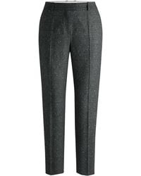 BOSS - Regular-fit Trousers In A Checked Virgin-wool Blend - Lyst
