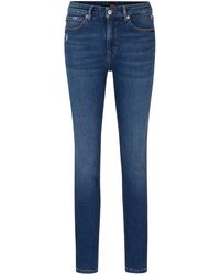 BOSS - Blaue Jeans aus Stretch-Denim im Used-Look - Lyst