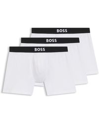 BOSS - One Three-Pack Of Logo-Waistband Boxer Briefs - Lyst