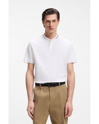 BOSS - Henley-Neck Polo Shirt - Lyst