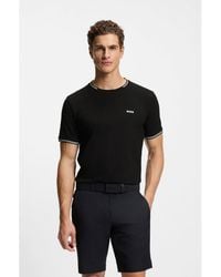 BOSS - Cotton-Piqué T-Shirt - Lyst