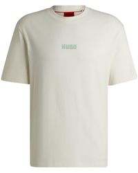 HUGO - Katoenen Relaxed-fit T-shirt Met Grote Logo's Op De Rug - Lyst