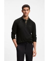 BOSS - Zip-Neck Sweater - Lyst