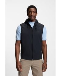 BOSS - Water-Repellent Hooded Gilet With Micro-Waffle Structure - Lyst
