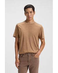 BOSS - Brown Men's T-shirts Size M - Lyst
