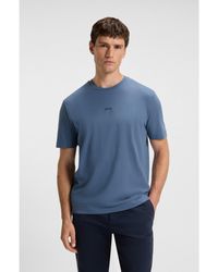 BOSS - Stretch-Cotton T-Shirt With Logo Print - Lyst