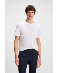 BOSS - Cotton-Blend T-Shirt With Bubble-Jacquard Structure - Lyst