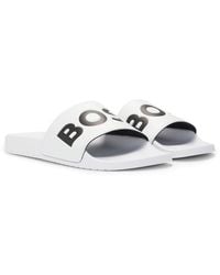 BOSS - Italian-Made Slides With Large Logo Detail - Lyst