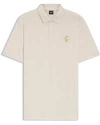 BOSS - Polo En Piqué De Coton Avec Logo Artistique - Lyst