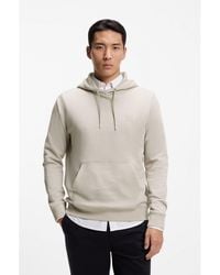 BOSS - Cotton-Terry Hoodie With Logo Patch - Lyst