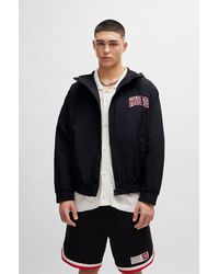 HUGO - Water-repellent Slim-fit Jacket With Sporty Logos - Lyst